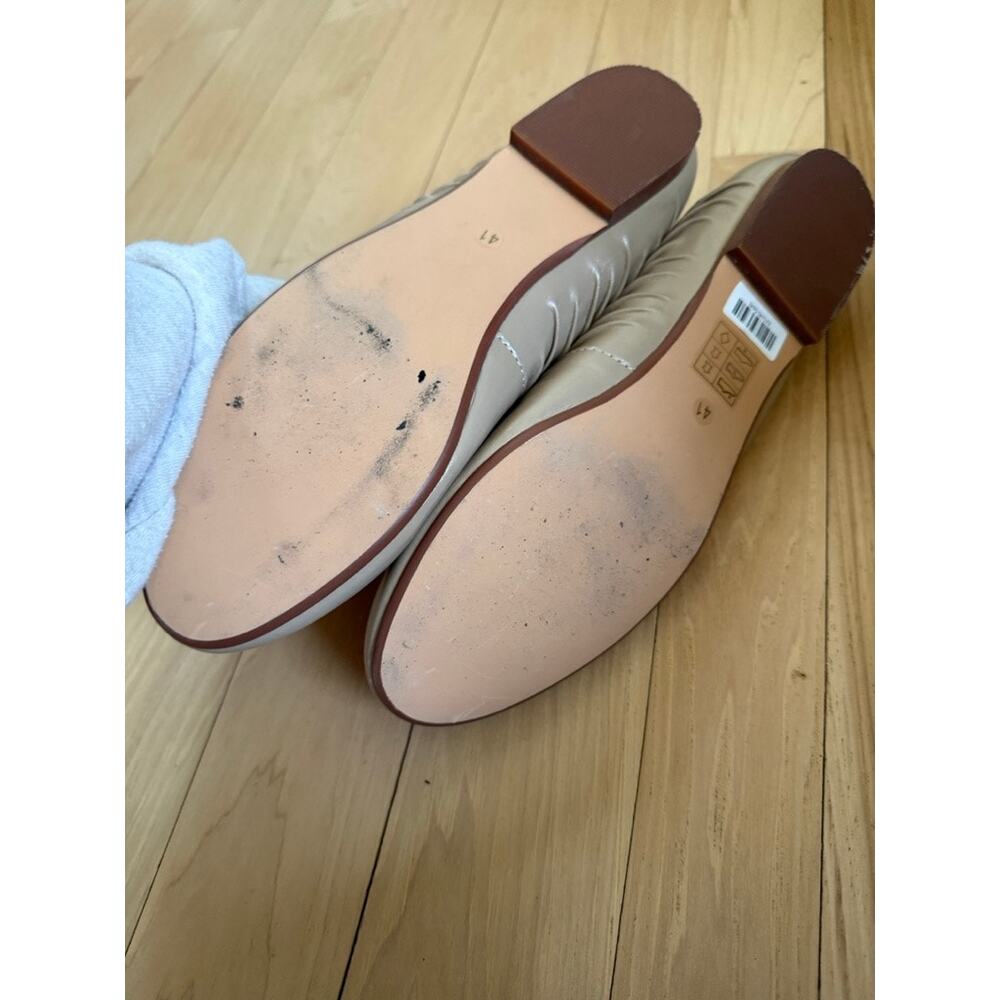Emerald Label Beige Pleated Ballet Flat 158 - Picture 7 of 7